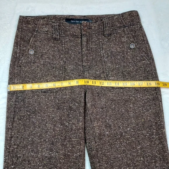 Calvin Klein Jeans Wool Blend Lined Dress Pants Mid Rise Straight Leg Size 6 - Picture 4 of 12